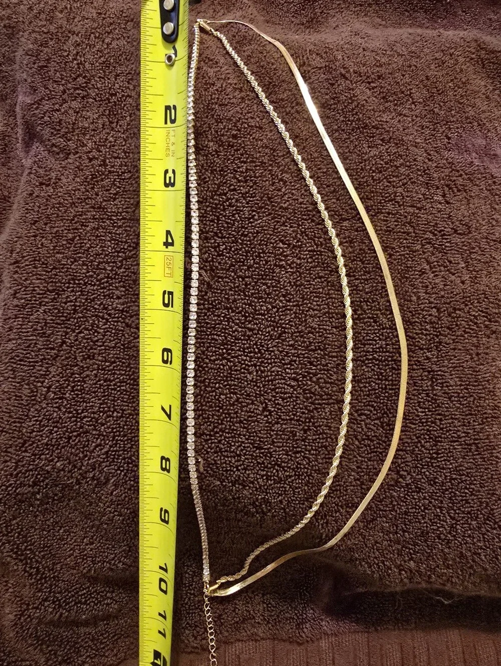 Adornia 3-Piece Gold Plated Layering Necklace Set - Excellent Condition